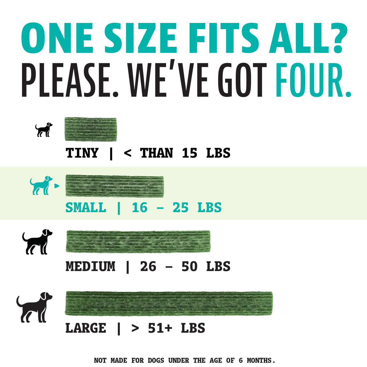 We've got four sizes