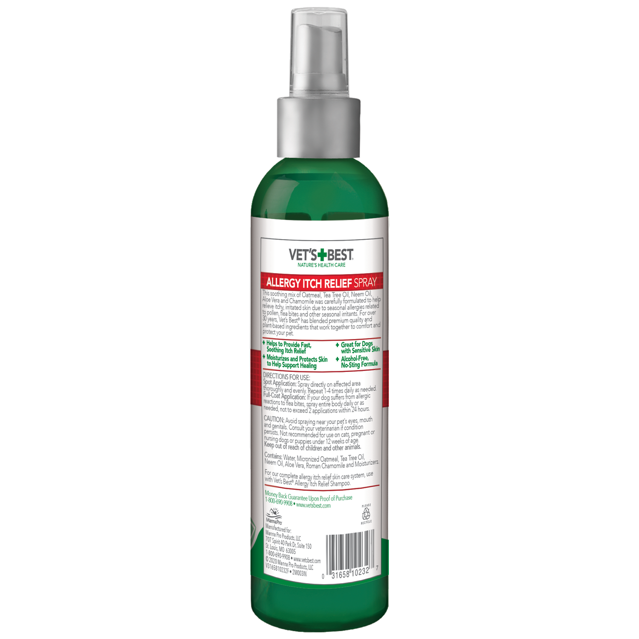 Vet's Best Allergy Itch Relief Spray Back