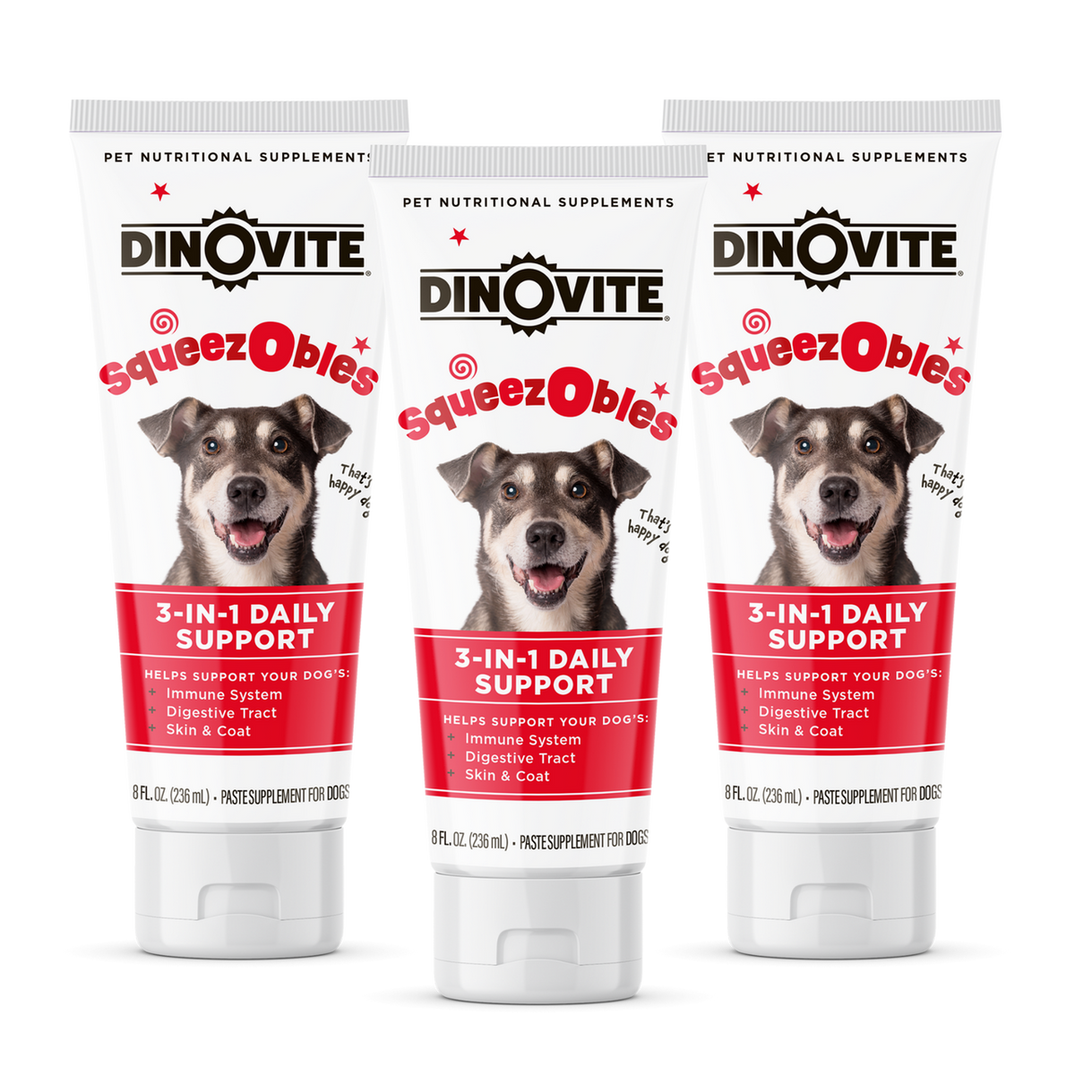 SqueezOble for Dogs 3 Pack Dinovite