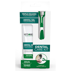 Vet's Best Dental Care Kit - Toothbrush + Toothpaste Front
